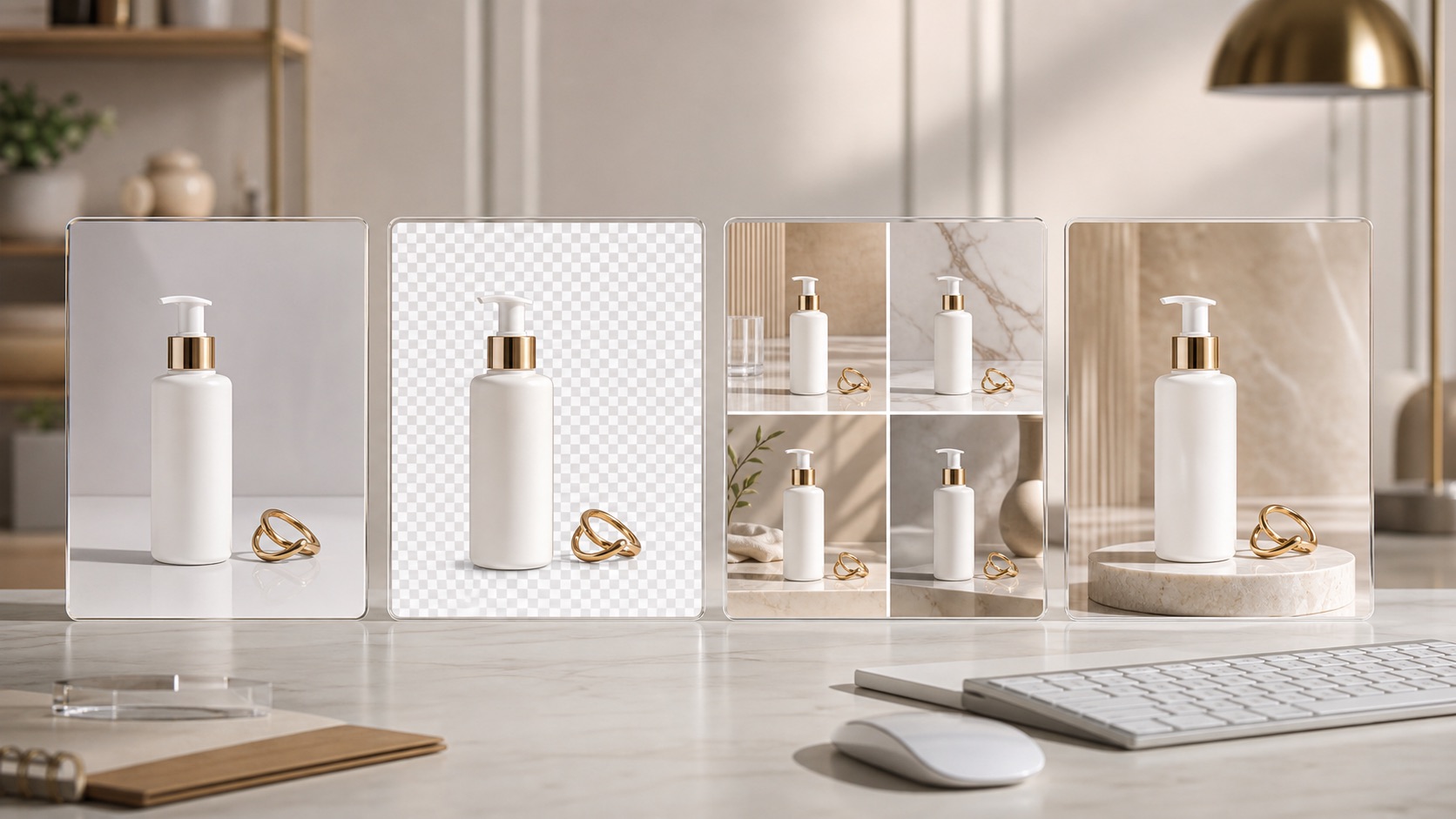 AI Product Background Generator til ecommerce | Rewarx Studio AI - Workflow for AI-produktbaggrunde