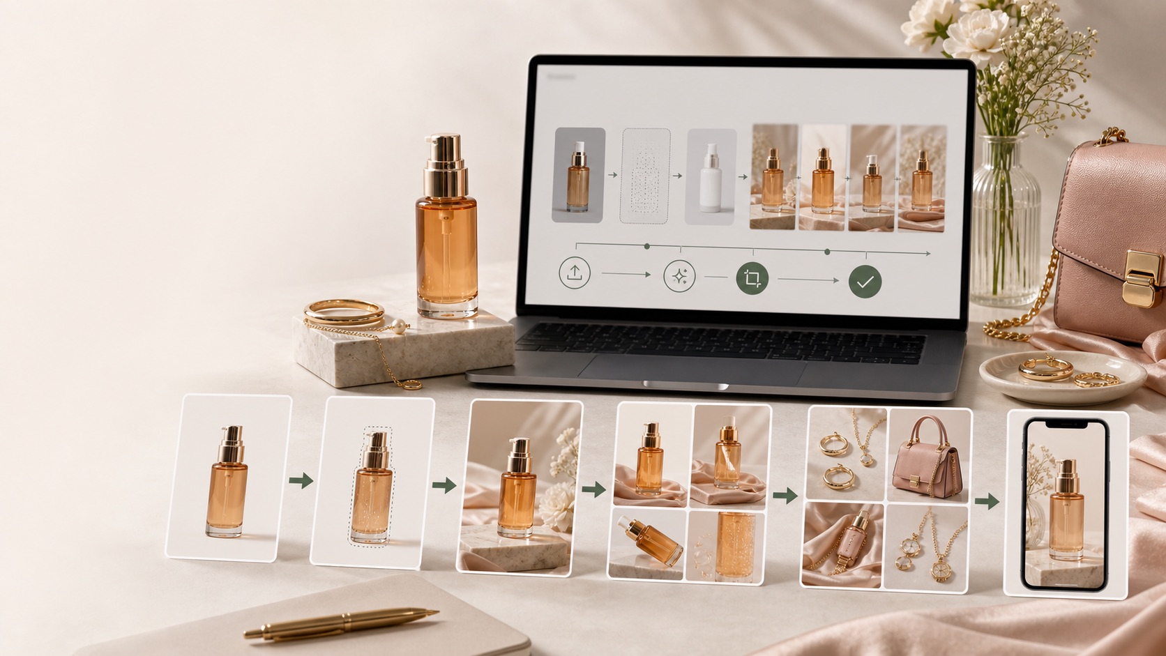 Rewarx Studio AI Workflow für AI-Produktphotos aus einer Premium-Beauty-Produktreferenz Rewarx Studio AI Workflow für AI-Produktphotos aus einer Premium-Beauty-Produktreferenz