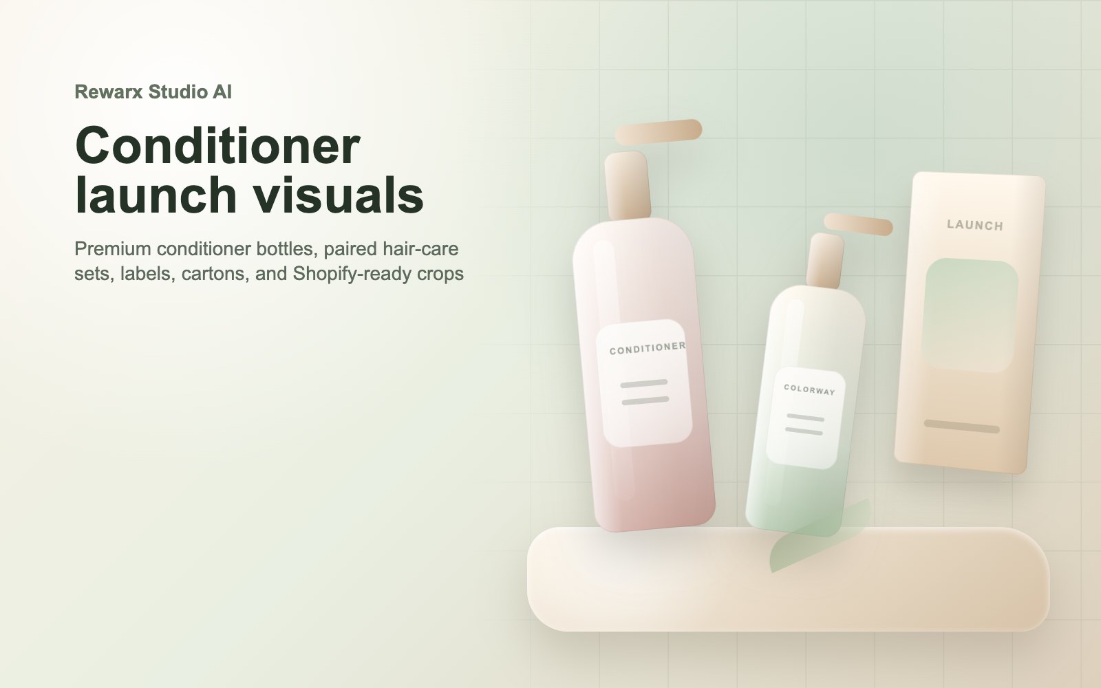 Rewarx Studio AI Shopify mockup-generator til conditionerflaskeflasker: Hvor conditionerflaske-mockups understøtter Shopify-salg Rewarx Studio AI Shopify mockup-generator til conditionerflaskeflasker: Hvor conditionerflaske-mockups understøtter Shopify-salg