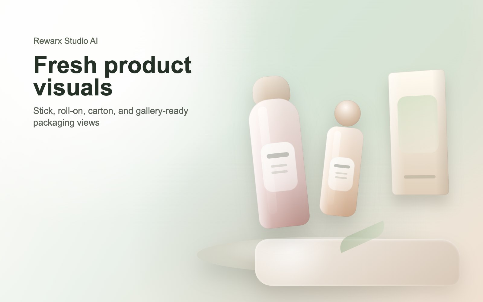 Rewarx Studio AI Generatore mockup packaging deodorante Shopify: Dove i mockup packaging deodorante supportano la vendita Shopify