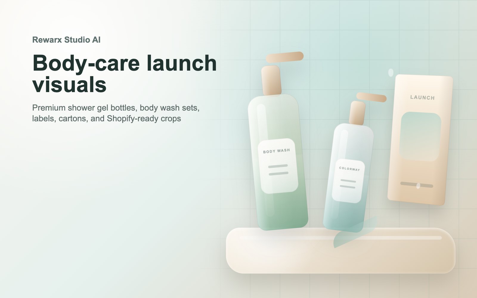 Rewarx Studio AI Shopify Duschgel-Flasche-Flaschen-Mockup-Generator: Wo Duschgel-Flasche-Flaschen-Mockups Shopify-Verkauf unterstützen